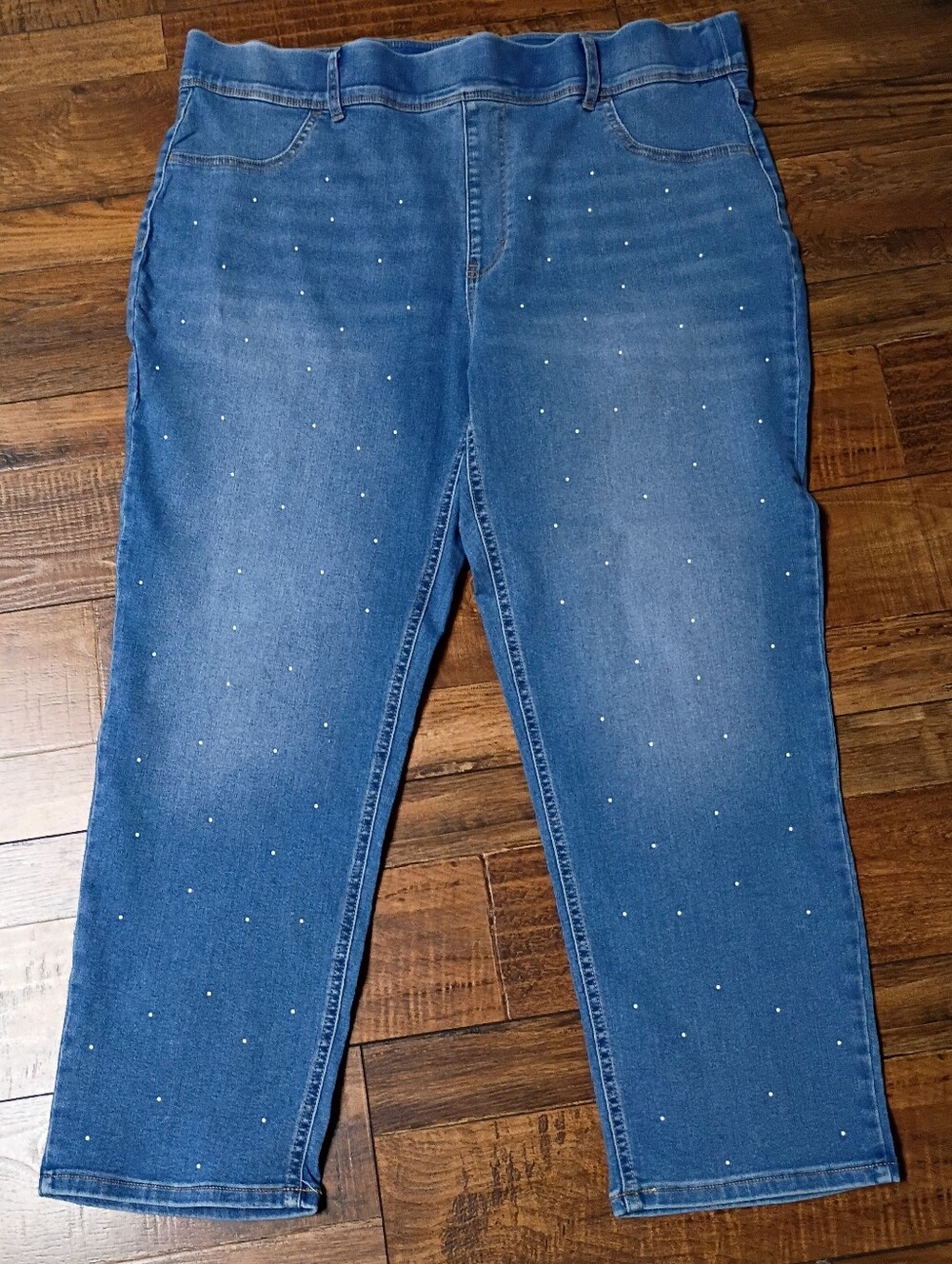 Terra & Sky Blue Pearl Accent Jeggings